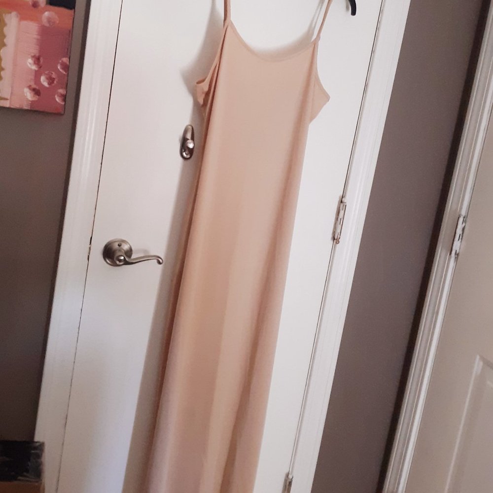 Sexy Nude Maxi w Adjustable Spaghetti Straps NWT